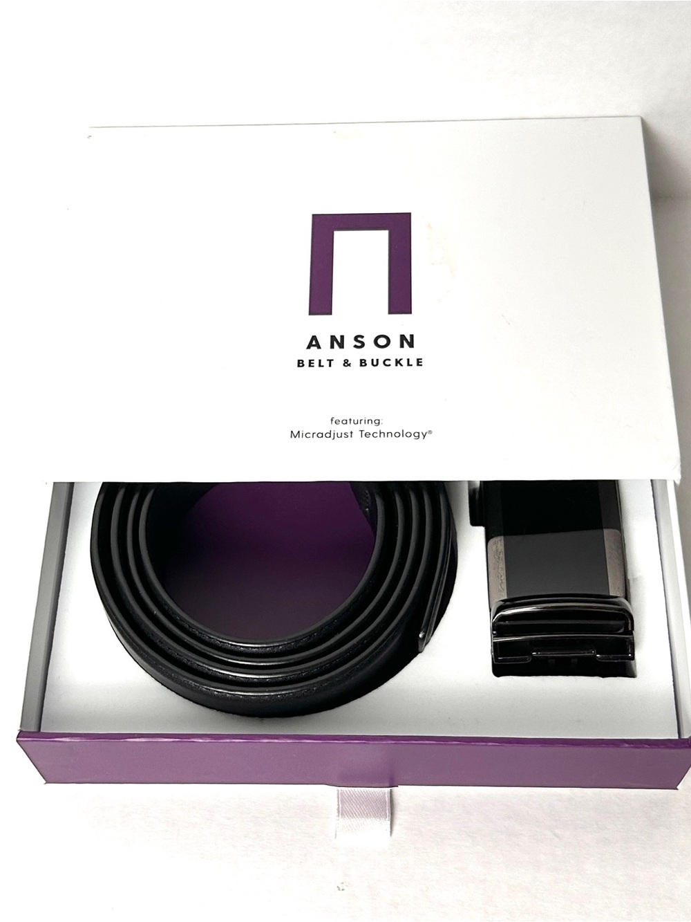 Andon Belt and Buckle Black Microadjust Men's Dress Belt with Automatic Buckle